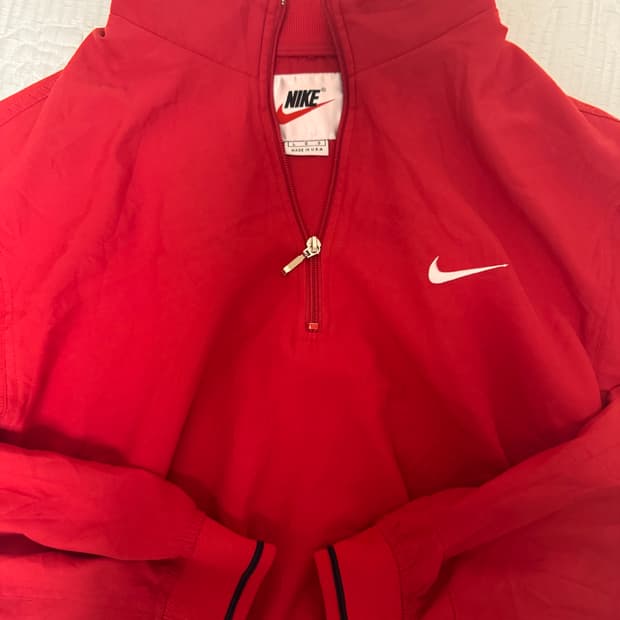 나이키 90s 빈티지 하프집업 바람막이 레드 L / 미국 직구