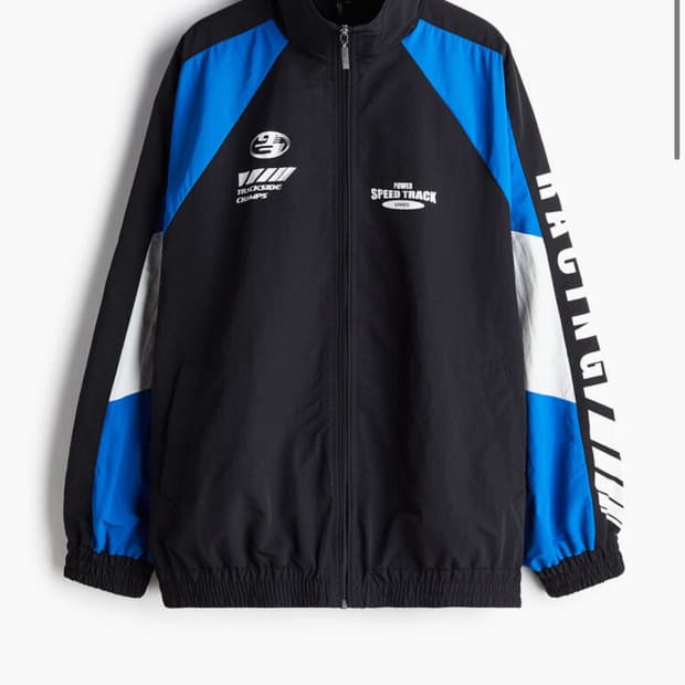 OVERSIZED PRINTED WINDBREAKER 레이싱 바람막이