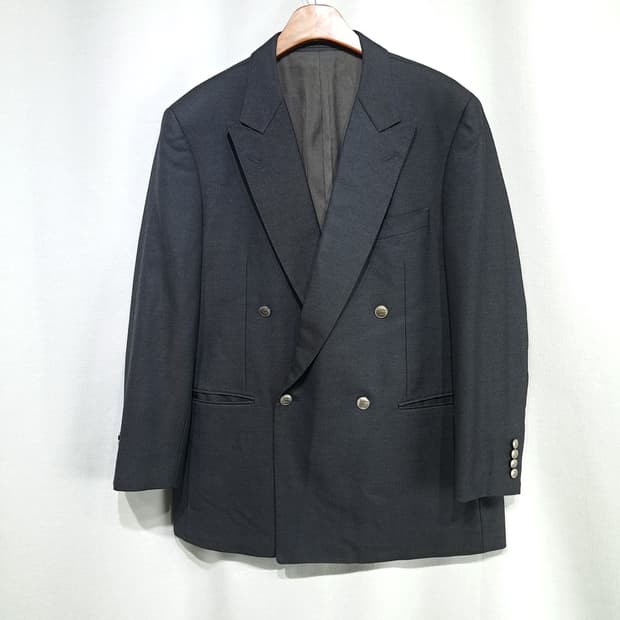CL004 버버리 런던 일본판 울 100% 네이비 은장 더블 블레이저