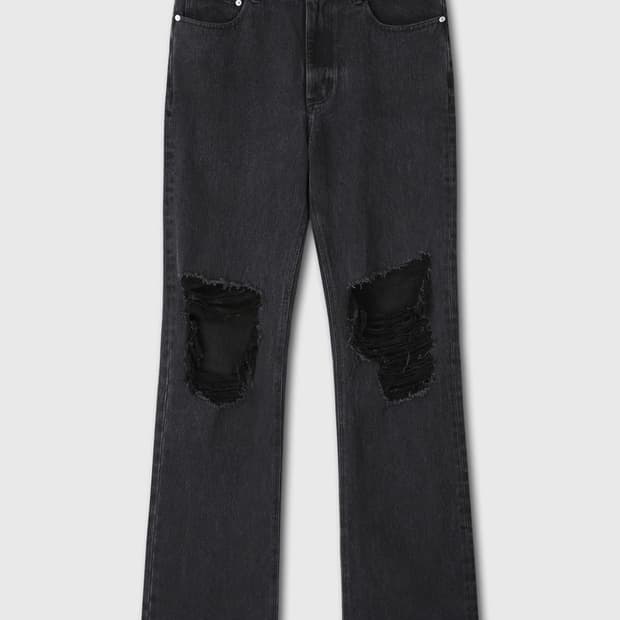 토니웩 스트레이트 레그 디스트로이드 데님 진 워시드 블랙 30(m)