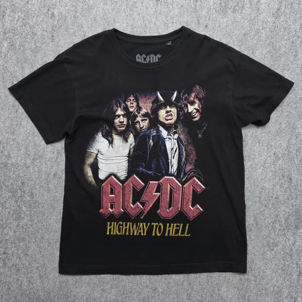 ACDC 하이웨이 투 헬 그래픽 밴드티 락밴드 반팔티 XS