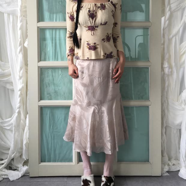 Lest rose flower pattern knit