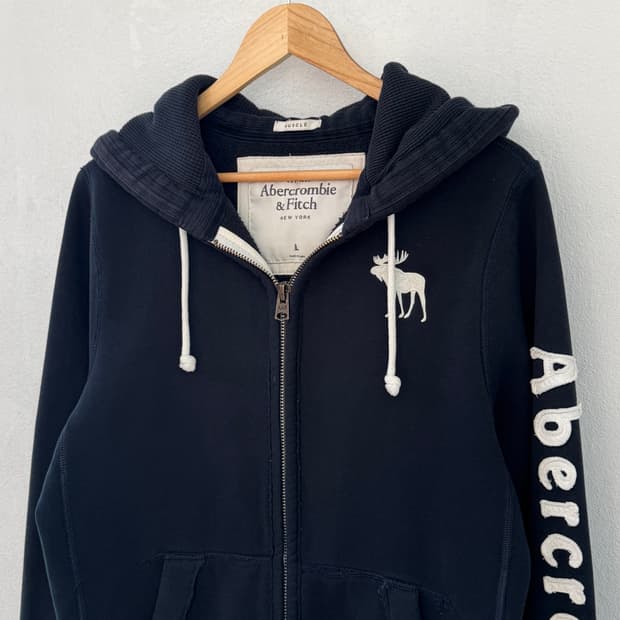 아베크롬비 순록 후드집업 블랙