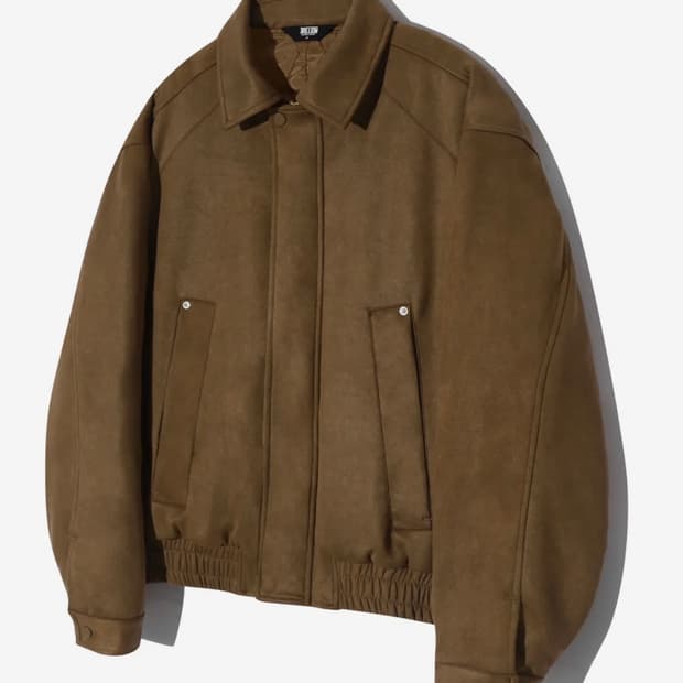 스웨이드 라벳 블루종 집업자켓