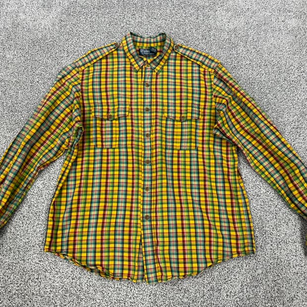 폴로 랄프로렌 90s 브라이트 마드라스 체크셔츠