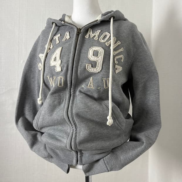 후아유 그레이 후드집업