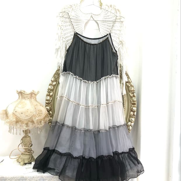 monotone tiered babydoll chiffon dress
