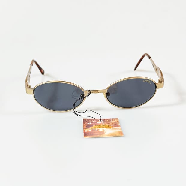 90s CAMEL 골드 슬림 오벌 프레임 빈티지 선글라스