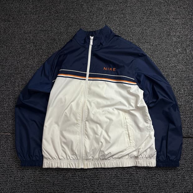 00s 나이키 올드스쿨 박시핏 배색 트랙 바람막이 자켓 1881