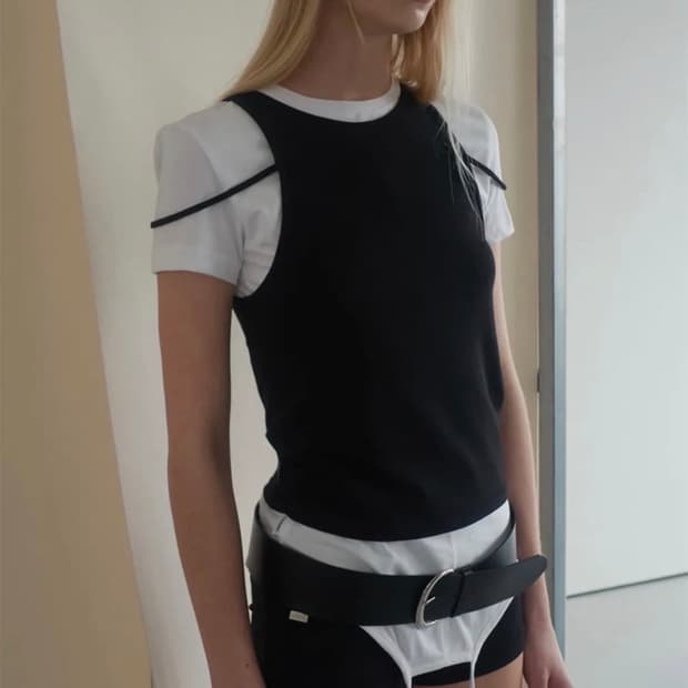 세릭 both side string top