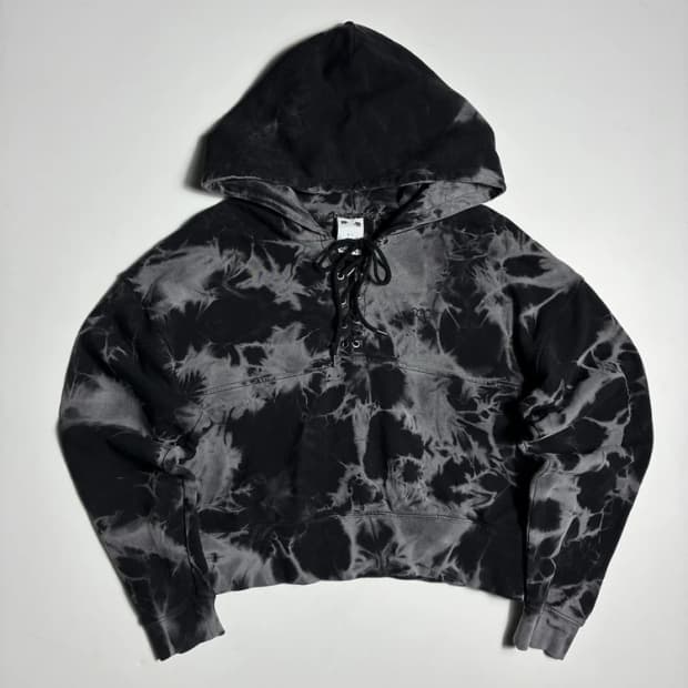 엑스걸 타이다이 크로스오버 레이스업 크롭 후드티 R3325