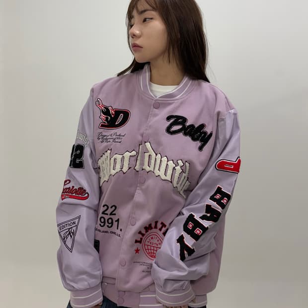 90s 올드스쿨 빈티지 패치 레더 바시티 jk