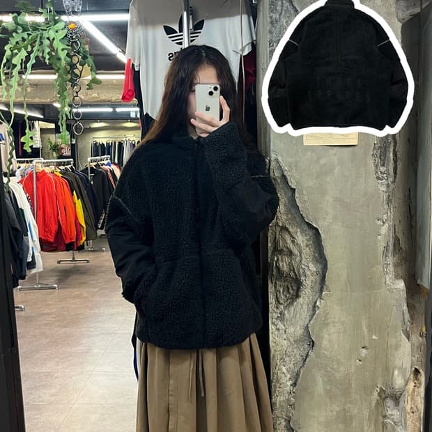 아디다스 플리스 자켓 블랙 S #csz1974