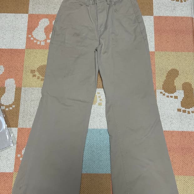 (44) 엘무드 스터디 와이드 플레어 치노 팬츠 베이지