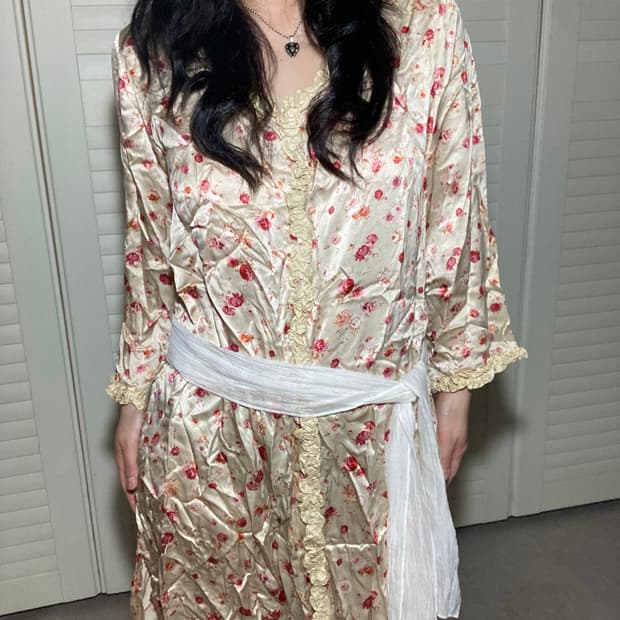 vintage flower long dress