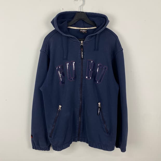 FUBU 후부 로고 네이비 후드집업 M <469>