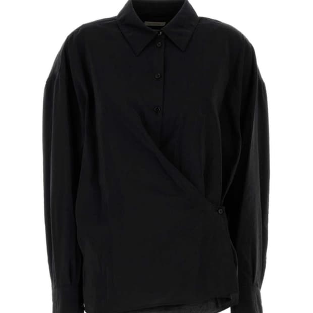 Lemaire black twisted silk shirts 36