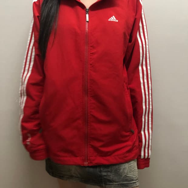 빈티지 아디다스 레드 바람막이