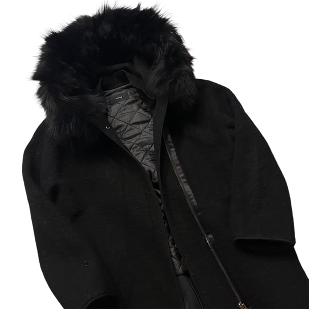 시스템 SYSTEM 라쿤 퍼 트리밍 울 자켓