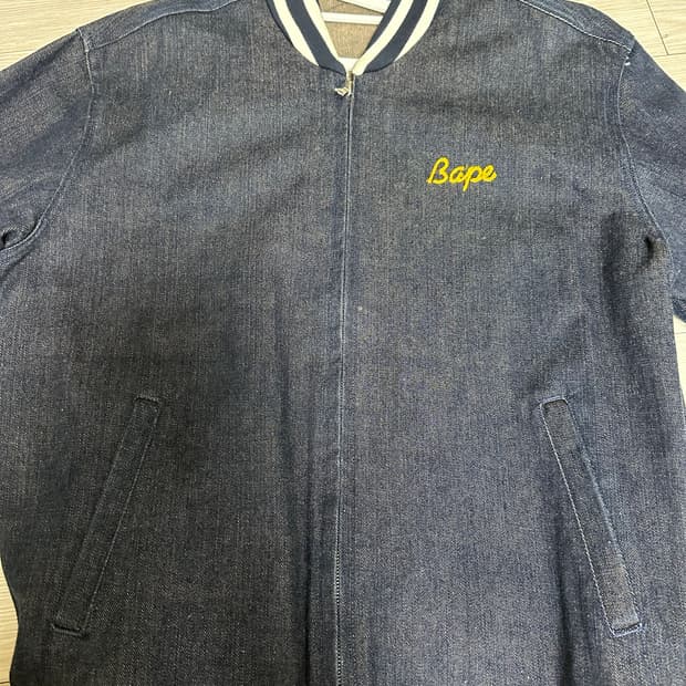 베이프 데님 바시티 자켓