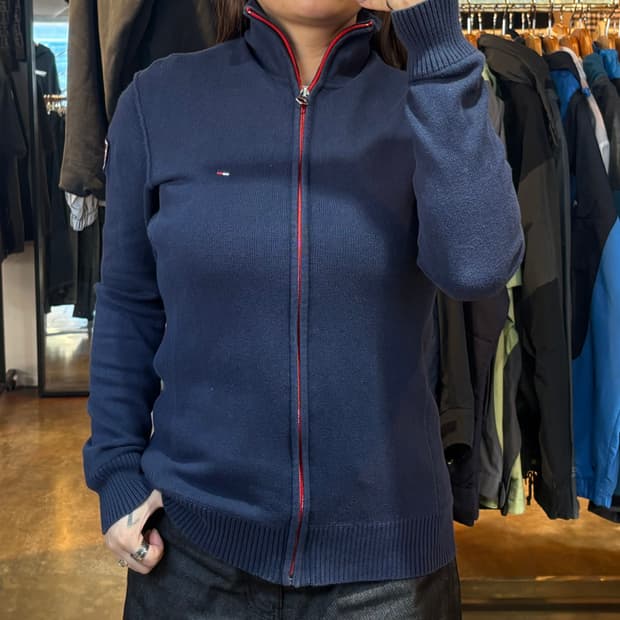 타미힐피거 네이비 니트집업