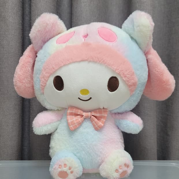 산리오 마이멜로디 판다 인형 중형 레인보우 그라데이션 봉제인형 뽑기