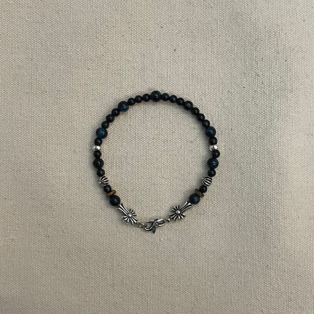 Silver 925 Gothic Cross & Blue