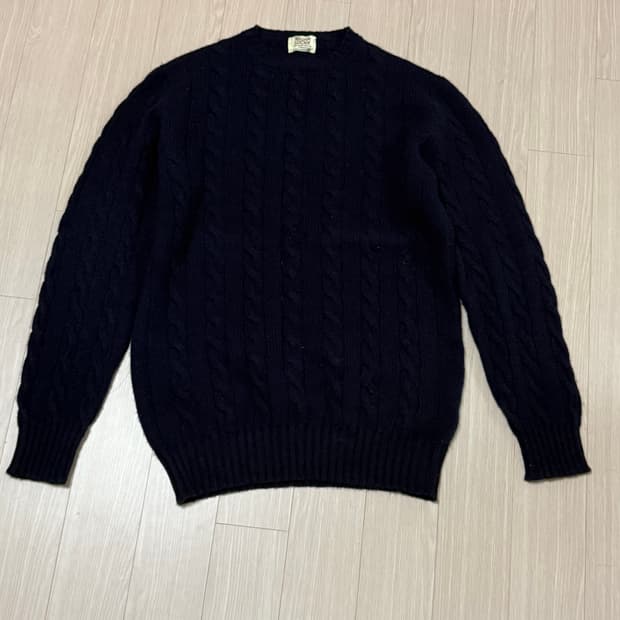 윌리엄로키 네이비 케이블 니트 42