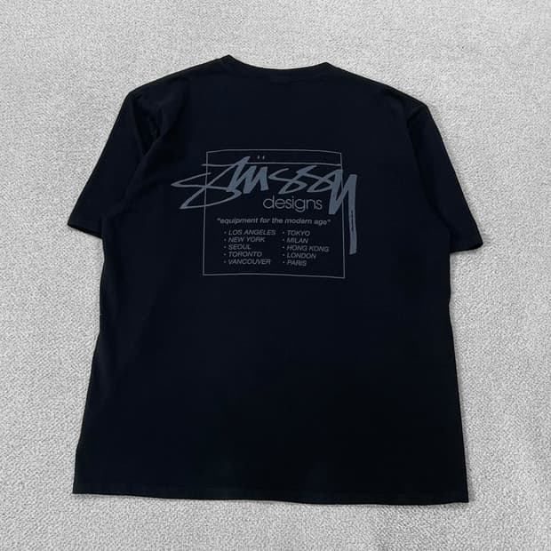 스투시 Stussy 모던 에이지 피그먼트 반팔티 블랙