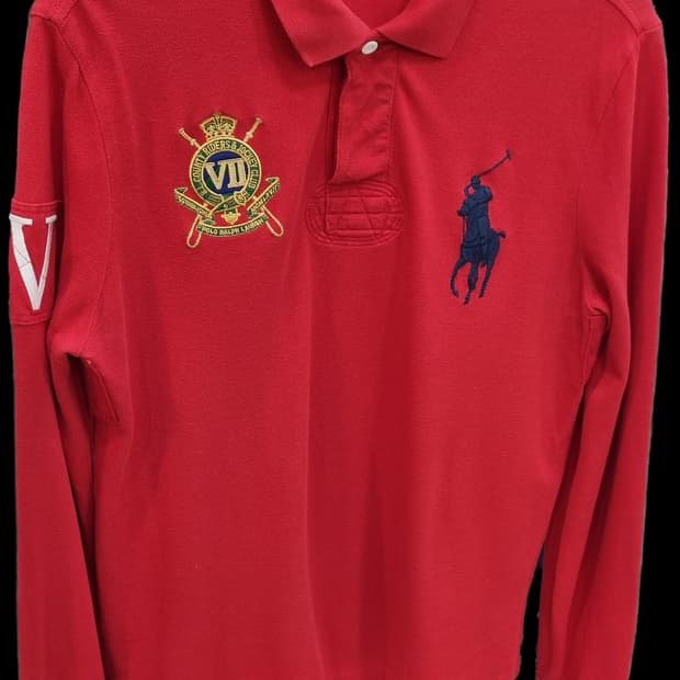 폴로 랄프로렌 커스텀핏 레드 롱슬리브 M