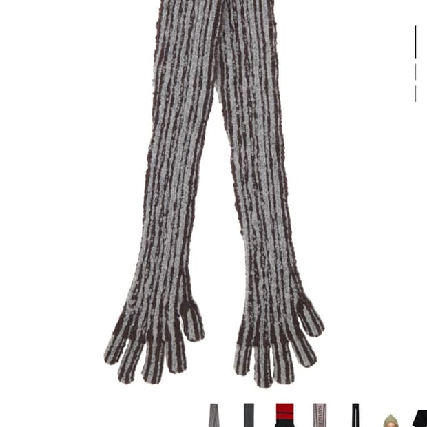 [os] isa boulder 그레이 & 브라운 스트라이프 스카프