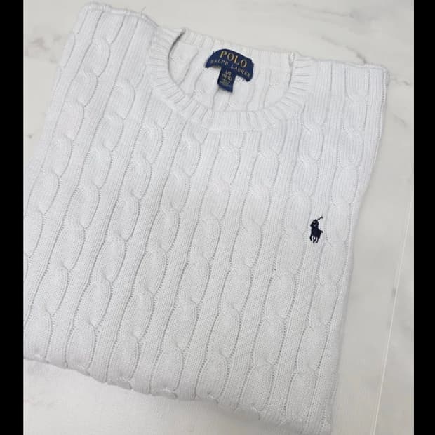 폴로 케이블 니트 흰색 ~66