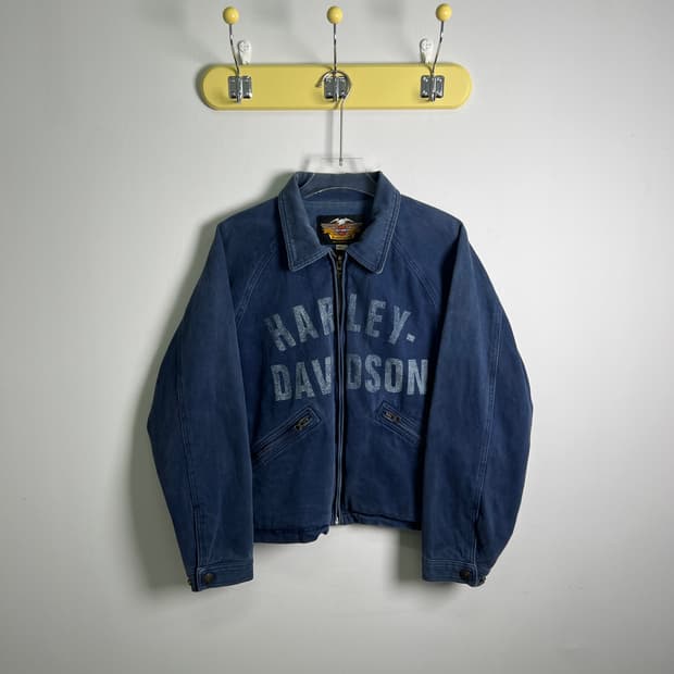 할리데이비슨 블루 코튼 워크 자켓 M