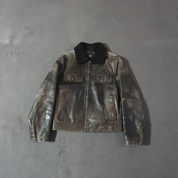 90s 올드 갭 카우하이드 레더 자켓 xs