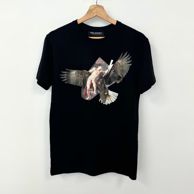 NEIL BARRETT 닐바렛 RUBEN’S EAGLE 프린팅 블랙 티셔