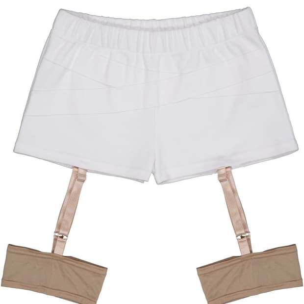Bandage Garter Shorts White/Skin