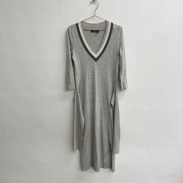 랄프로렌 브이넥 니트 롱 원피스 (XS)