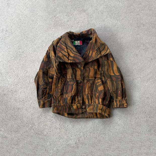 Artisan patchwork funnel jacket
