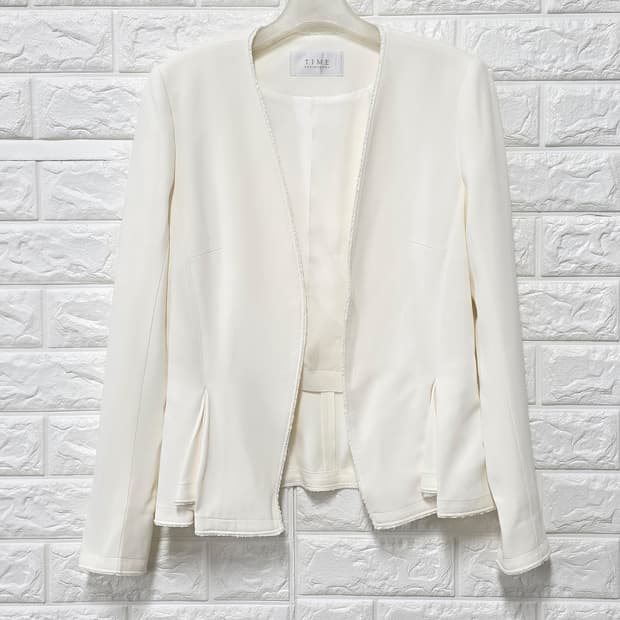 택포) 한섬 타임 TIME 흰색 여성 자켓 M