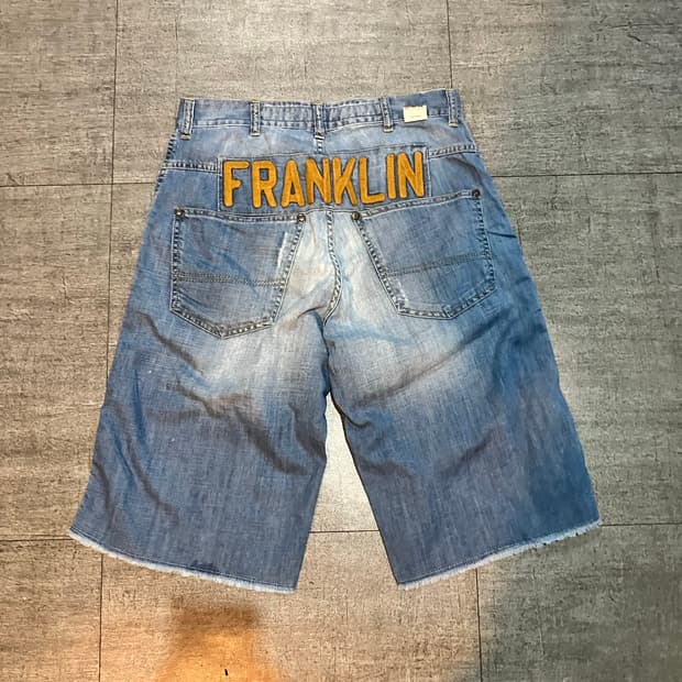 일본빈티지 Franklin 올드스쿨스트릿 데님하프팬츠 반바지