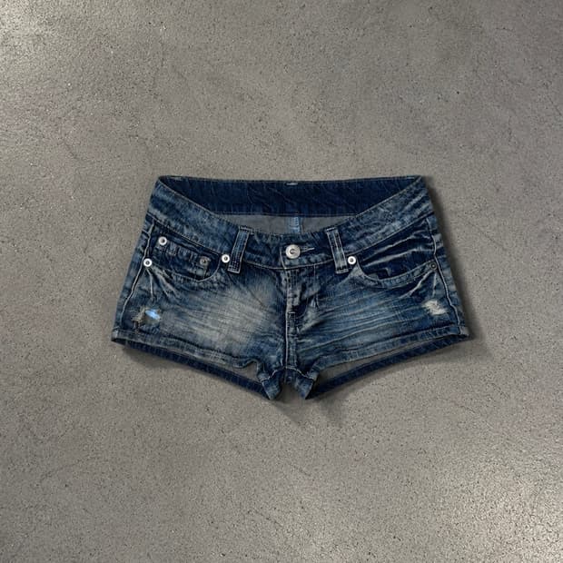 y2k 워싱 마이크로 데님 쇼츠