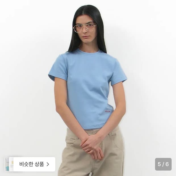 파르티멘토 우먼 PW 90s short sleeve T sky blue