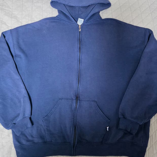 [XXL] 90s USA 빈티지 러셀 애슬레틱 후드집업 네이비 쿨페이드