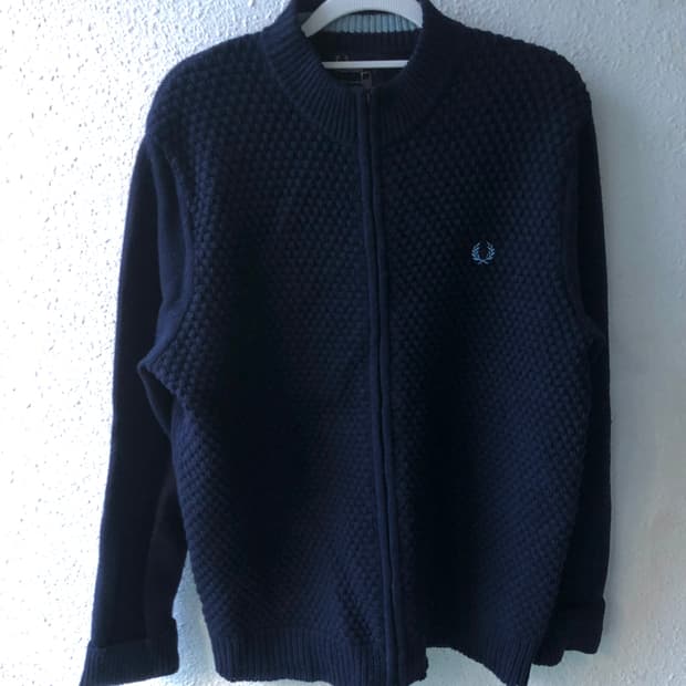 프레드페리 네이비 니트 자켓
