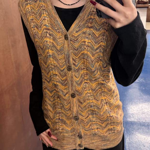 Missoni 미쏘니 히피 니트 조끼 가디건