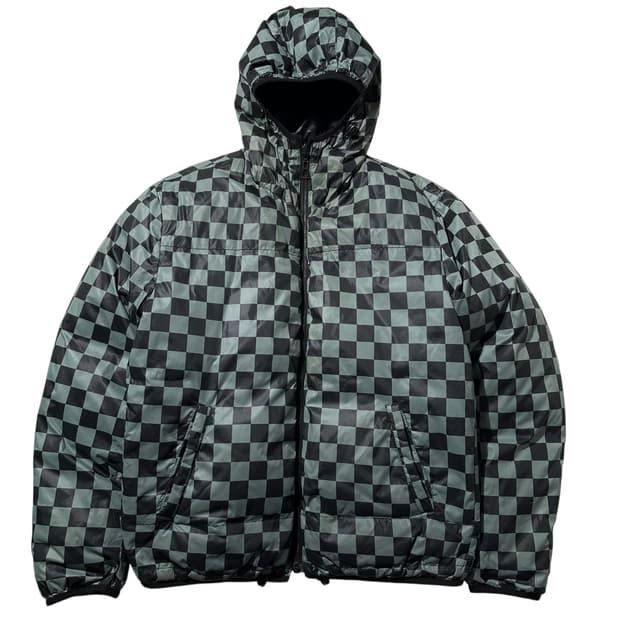 휴고보스 리버시블 체커보드 푸퍼 패딩