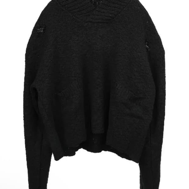 마리아노 포켓디테일 브이넥 니트블랙 L 