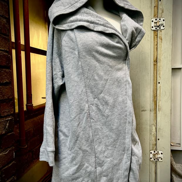 2000s JPN 드레이프 사선 스웻 후드집업 