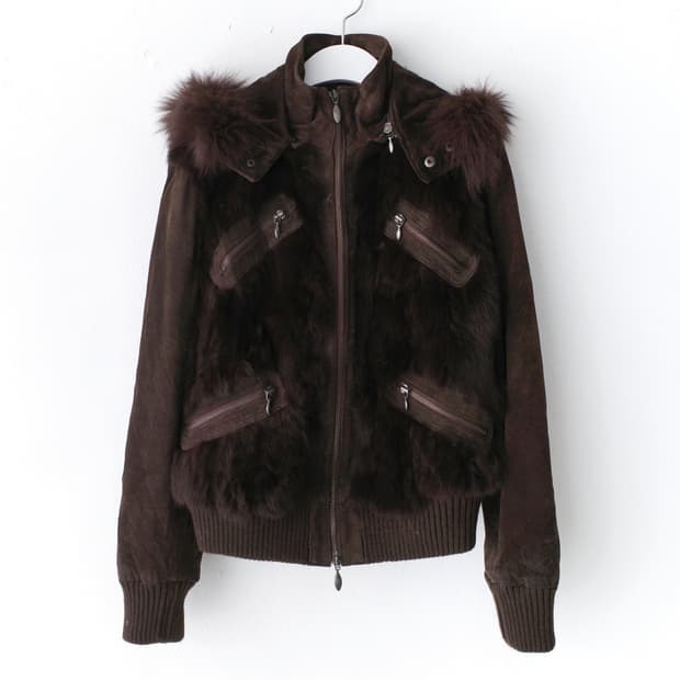 fox fur suade jacket
