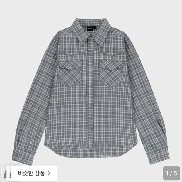 아캄 western check shirts (Blue)